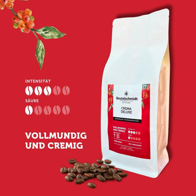 Crema Deluxe Kaffebohnen der Eigenmarke Beutelschmidt 