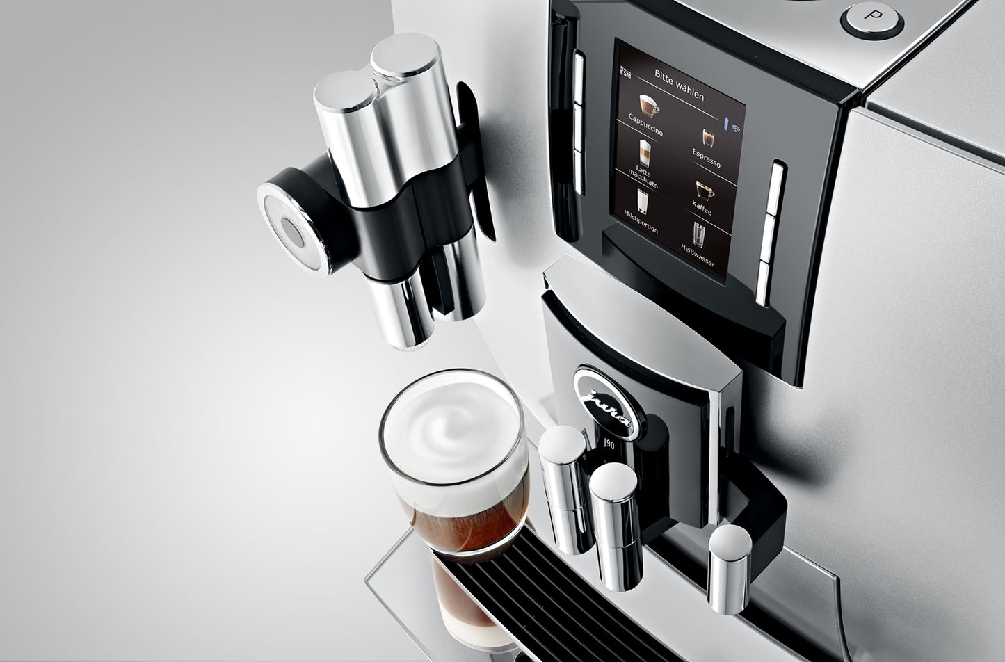 J90 Brillant Silber-Kaffeevollautomaten-Jura-Beutelschmidt