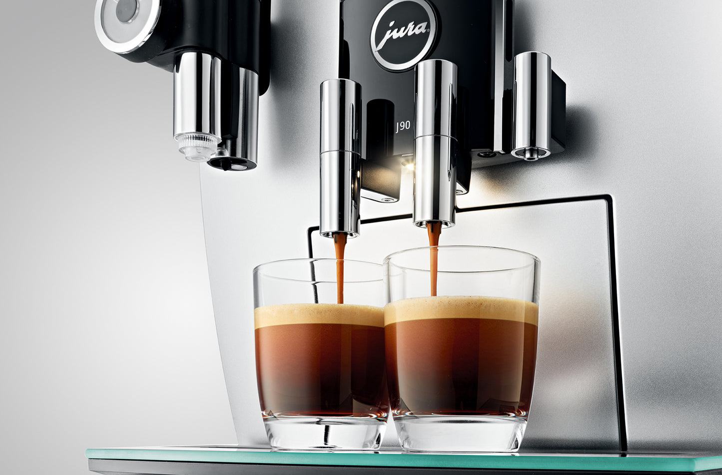 J90 Brillant Silber-Kaffeevollautomaten-Jura-Beutelschmidt