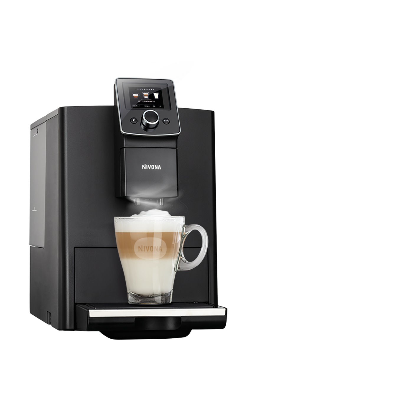 NICR 820 Mattschwarz / Chrom-Kaffeevollautomaten-Nivona-Beutelschmidt