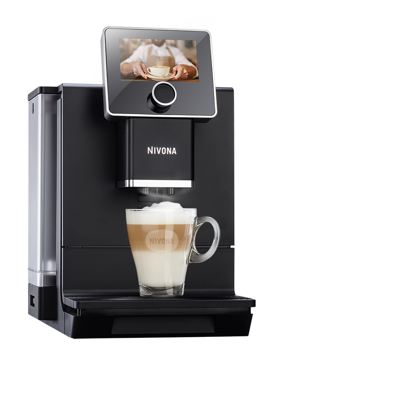 NICR 960 Mattschwarz / Chrom-Kaffeevollautomaten-Nivona-Beutelschmidt