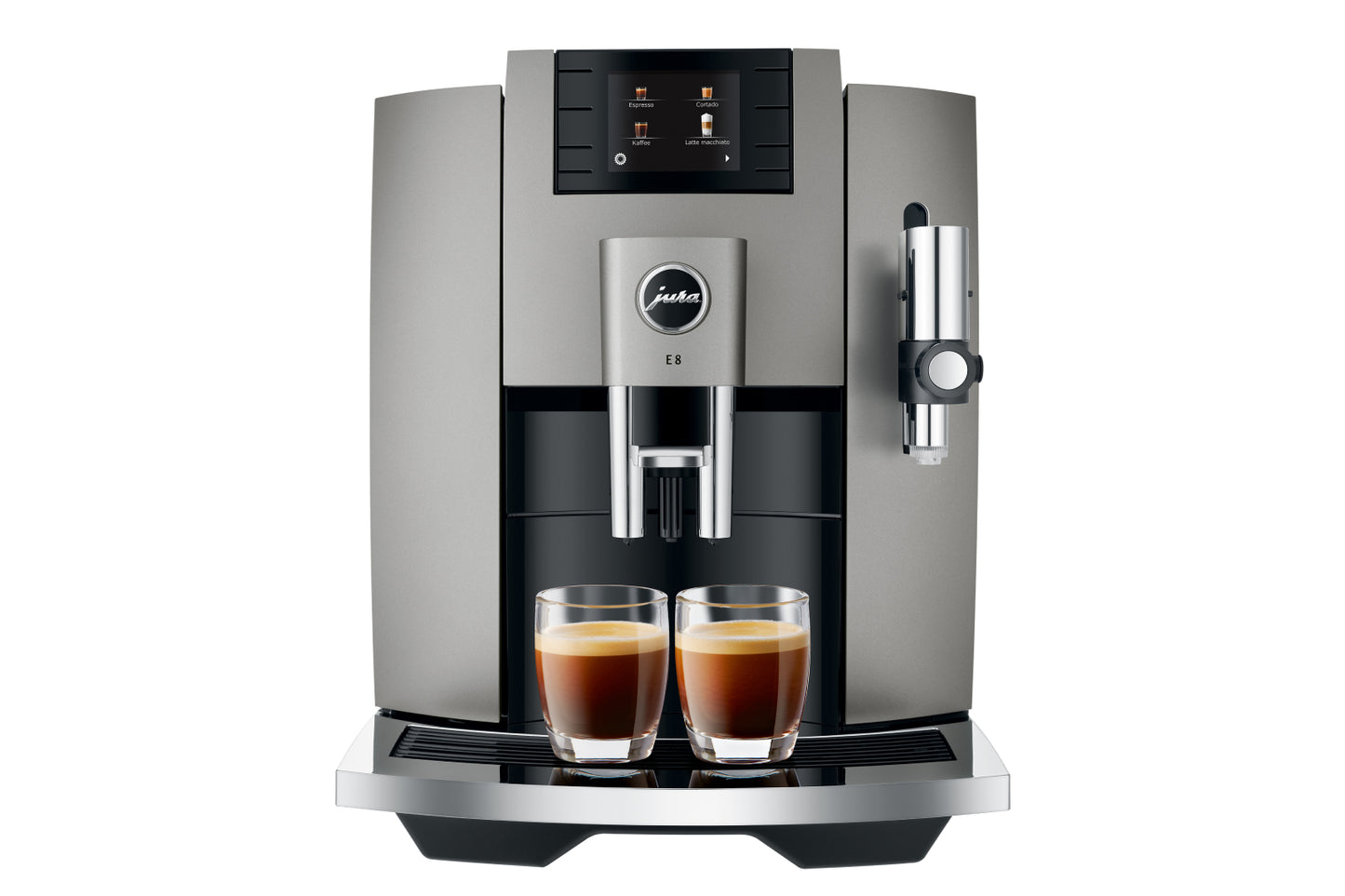 E8 Dark Inox-Kaffeevollautomaten-Jura-Beutelschmidt